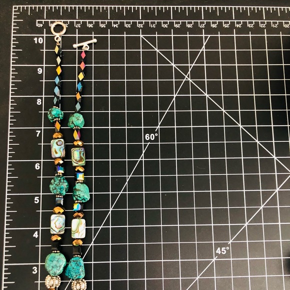 Vintage Turquoise Abalone Bead Necklace - Picture 9 of 14